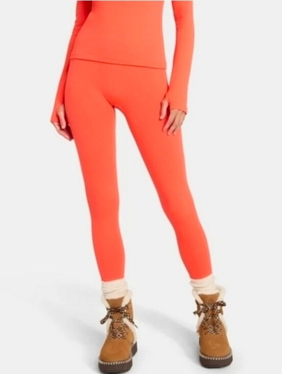 Ozark Trail Pants - Ozark Trail 2pk Women's 2XL  Seamless Ribbed Thermal Legging Coral Fleece Lined